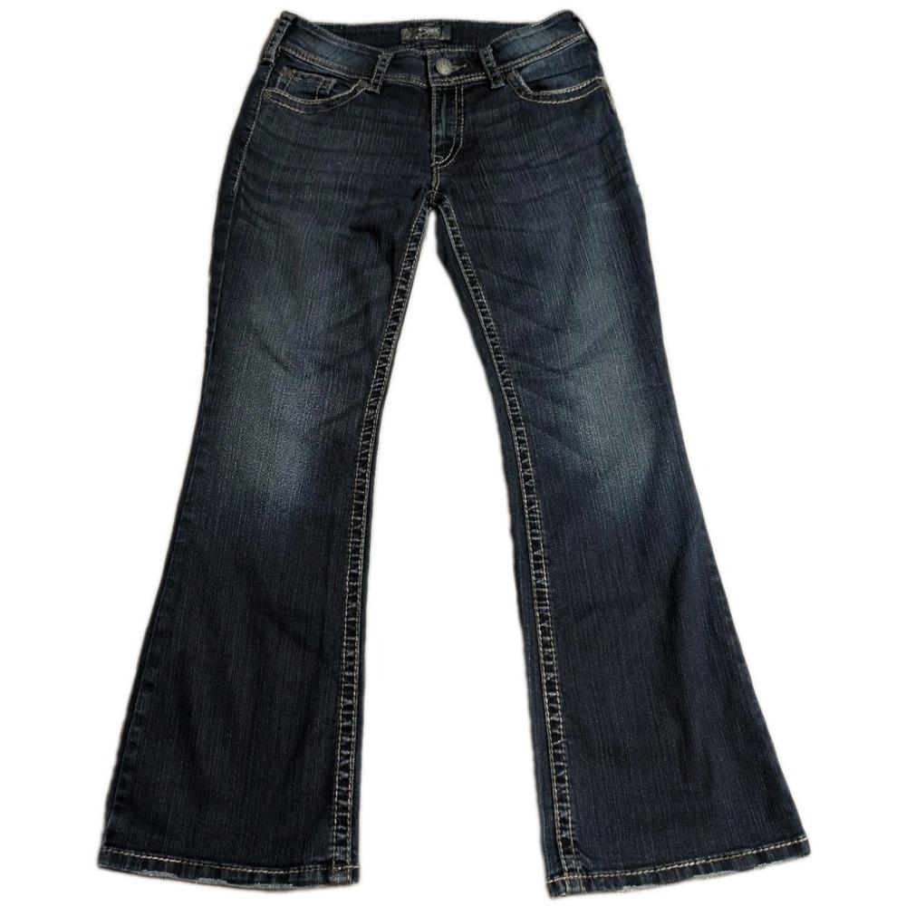 Silver Jeans‎ Suki Surplus Womens 29x30 Bootcut Dark Wash Flap Pocket Stretch